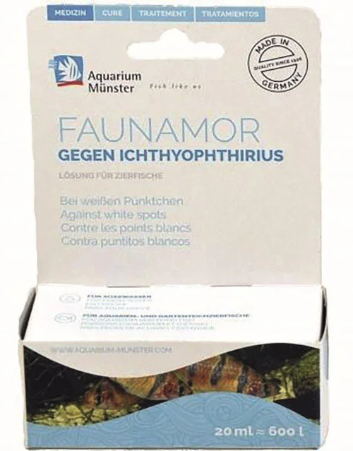 Médicament antiparasitaire pour aquarium Dewerse Faunamor Points Blancs - 20 ml