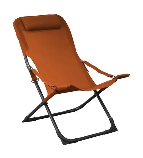 Relax easy sienne coloris orange en aluminium - 127 x 61 x 28,5 cm