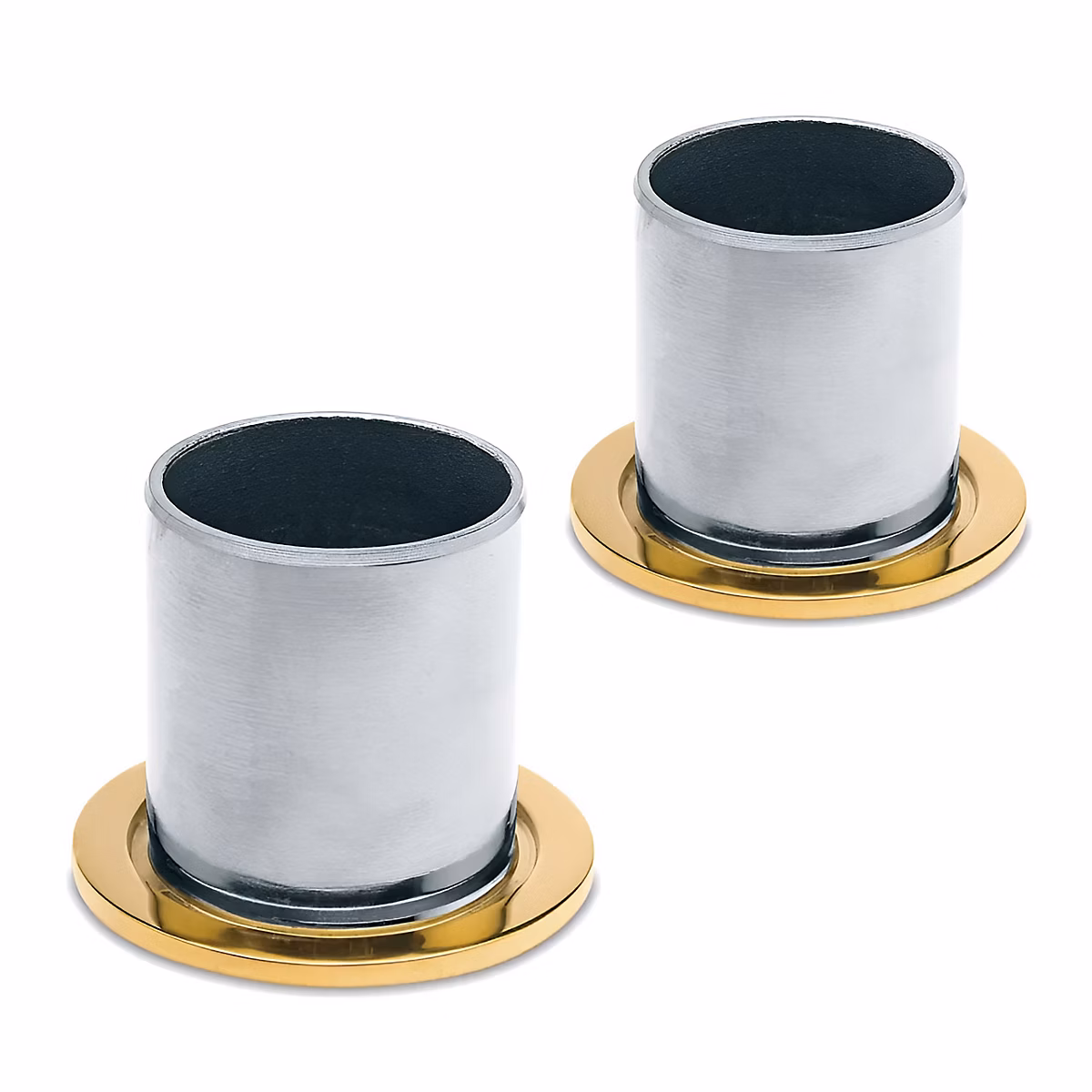 2 x Embase manchon mâle pour tube diam. 38 – 1 x 1 | 27 mm | Fixation invisible | Zamac aspect laiton poli