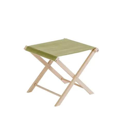 Tabouret pliant coloris vert en coton Jardin privé - 43 x 43 x 42 cm