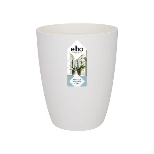 Cache-pot en polypropylène Elho Brussels Orchidées haut blanc - Ø 12,5 x H 15,2 cm