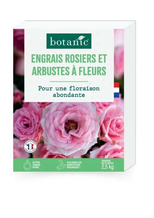 Engrais rosiers et arbustes à fleurs en boîte botanic® - 2,5 kg