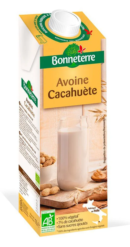 Lait d'avoine cacahuète bio Bonneterre - 1 L