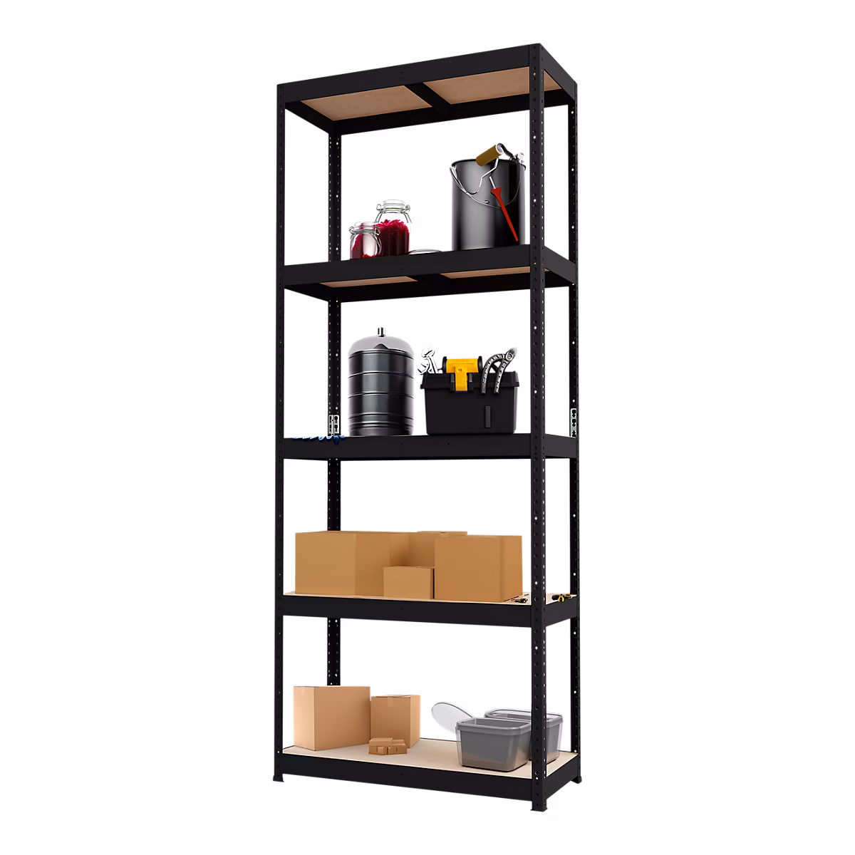 Étagère de garage en acier thermo-laqué noir GoodHome Ryle H.179 x L.75 x P.35 cm – Réf. XFPENRVLI0938158853