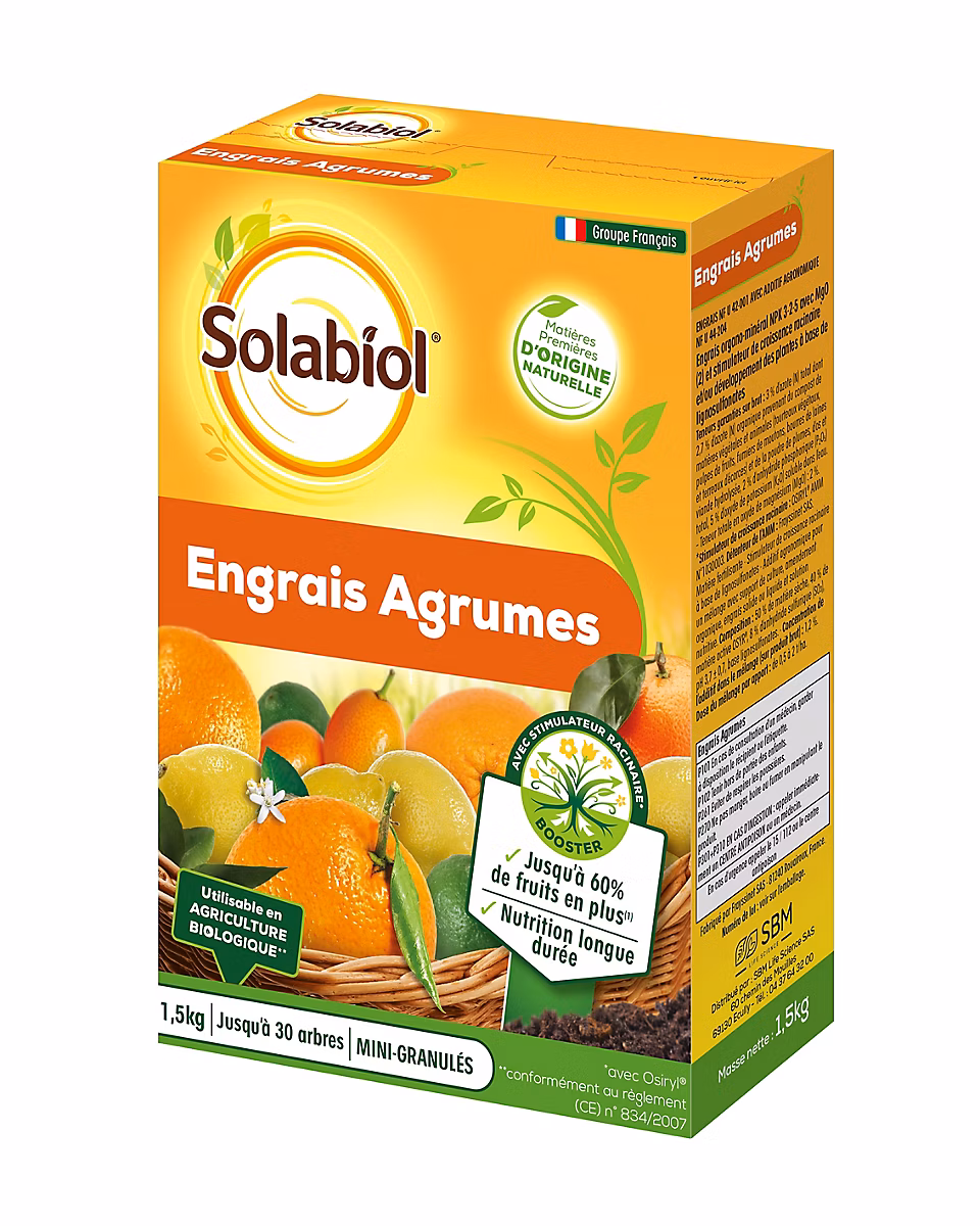 Engrais agrumes Solabiol 1 – 5kg mini granulés