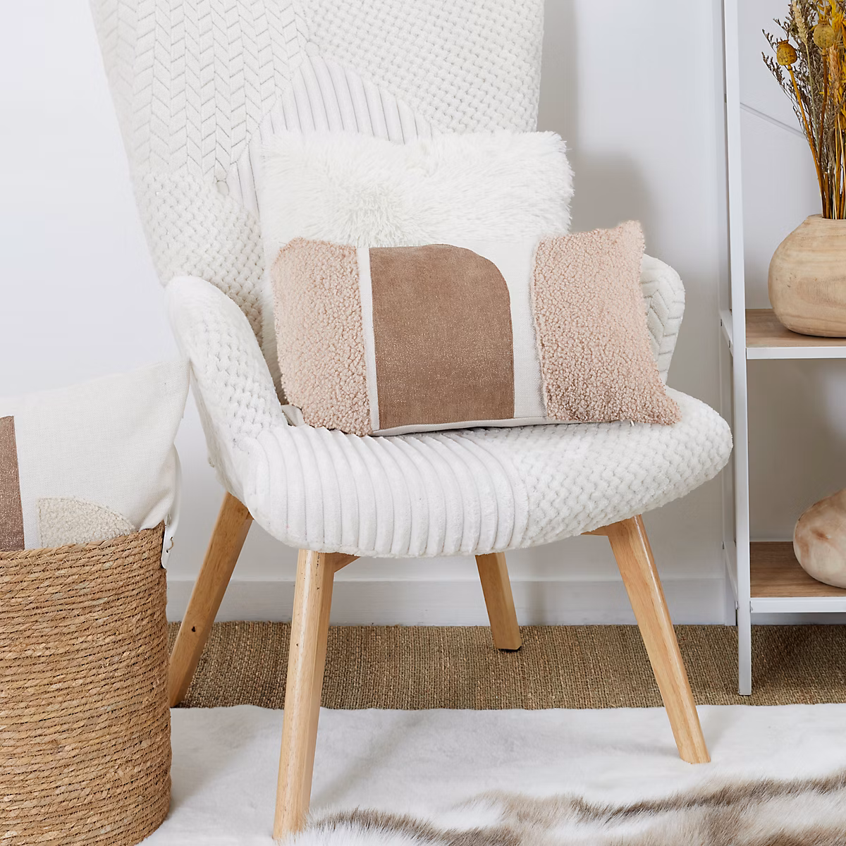 Coussin – HOME DECO FACTORY, Beige, Déhoussable