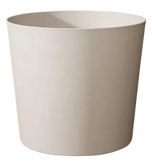 Pot en matière recyclée coloris blanc calcaire Poetic Elément conique 86,2 L- Ø 49,3 x H 42 cm