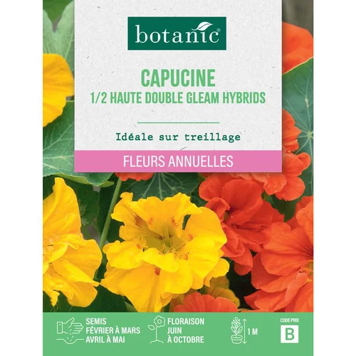 Graines de fleurs de Capucine demihaute double Gleam Hybrids botanic®