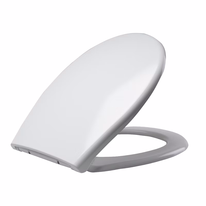 Abattant WC blanc de forme ovale en duroplast antibactérien avec fermeture ralentie – réglable et déclipsable | Melodi