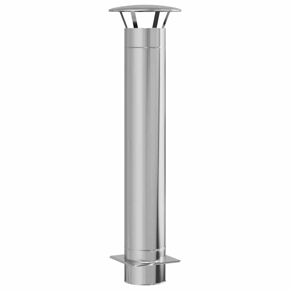 vidaXL Extension de Conduit Argenté 35 x 35 x 132 cm Acier inoxydable – Aménagement du jardin