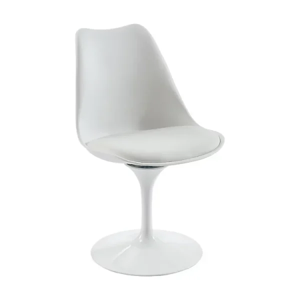Chaise pivotante en polypropylène – tissu et acier | Blanc | XAFY