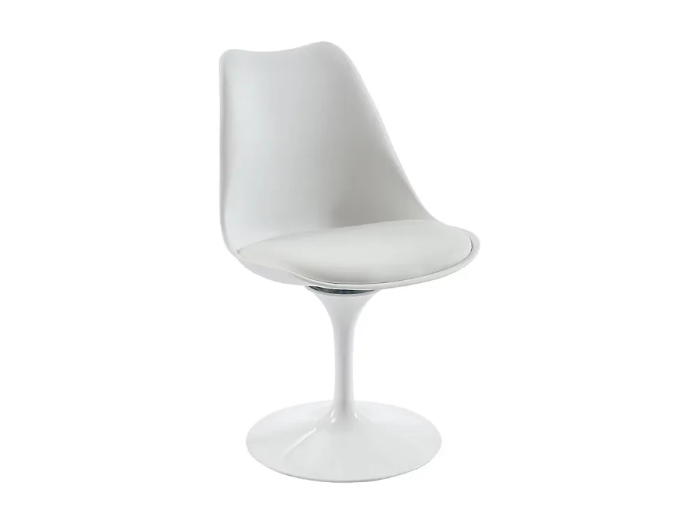 Chaise pivotante en polypropylène – tissu et acier | Blanc | XAFY