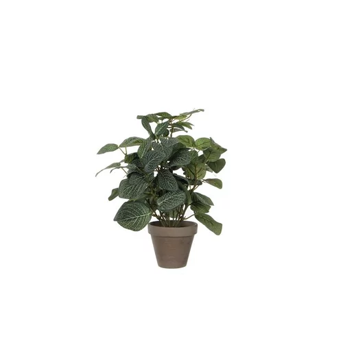 Pilea vert plante artificielle en pot Stan gris H 35 x Ø 25 cm