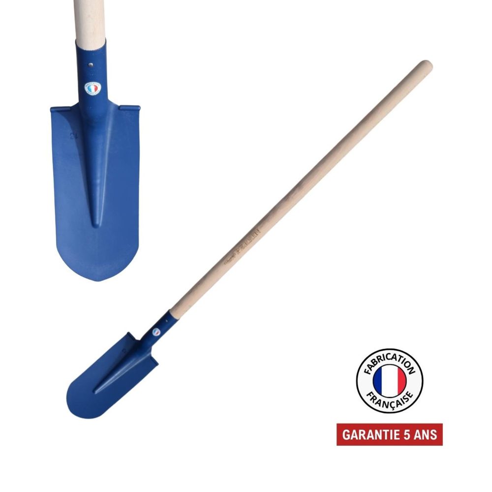 OUTILS PERRIN Pelle fortification 13 cm - rebords ronds soudés - manche 110 cm pefc - outil de terrassement – Outillage de jardin