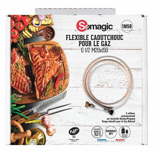 Flexible à embouts à visser pour le gaz butane et propane - 1,5 m