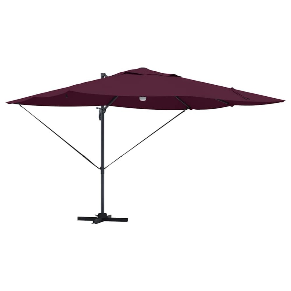 vidaXL Parasol Bordeaux 351 x 250 x 253 cm Polyester et Aluminium – Ambiance extérieure
