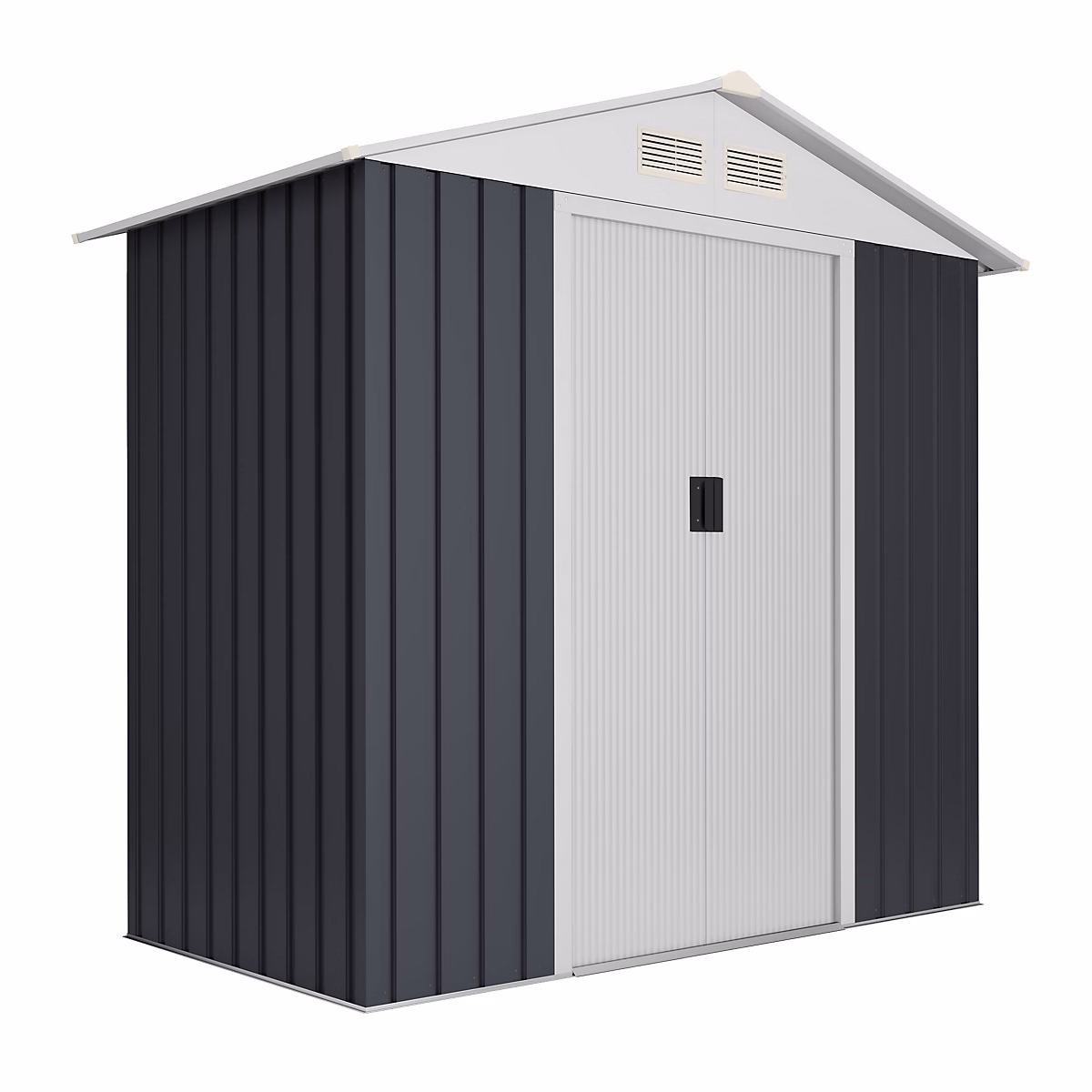 Abri de Jardin Métal Advanced Second 2 – 1 m², 158 × 125 × 200cm, Porte coulissante double, Grilles de ventilation, Toit à pignon