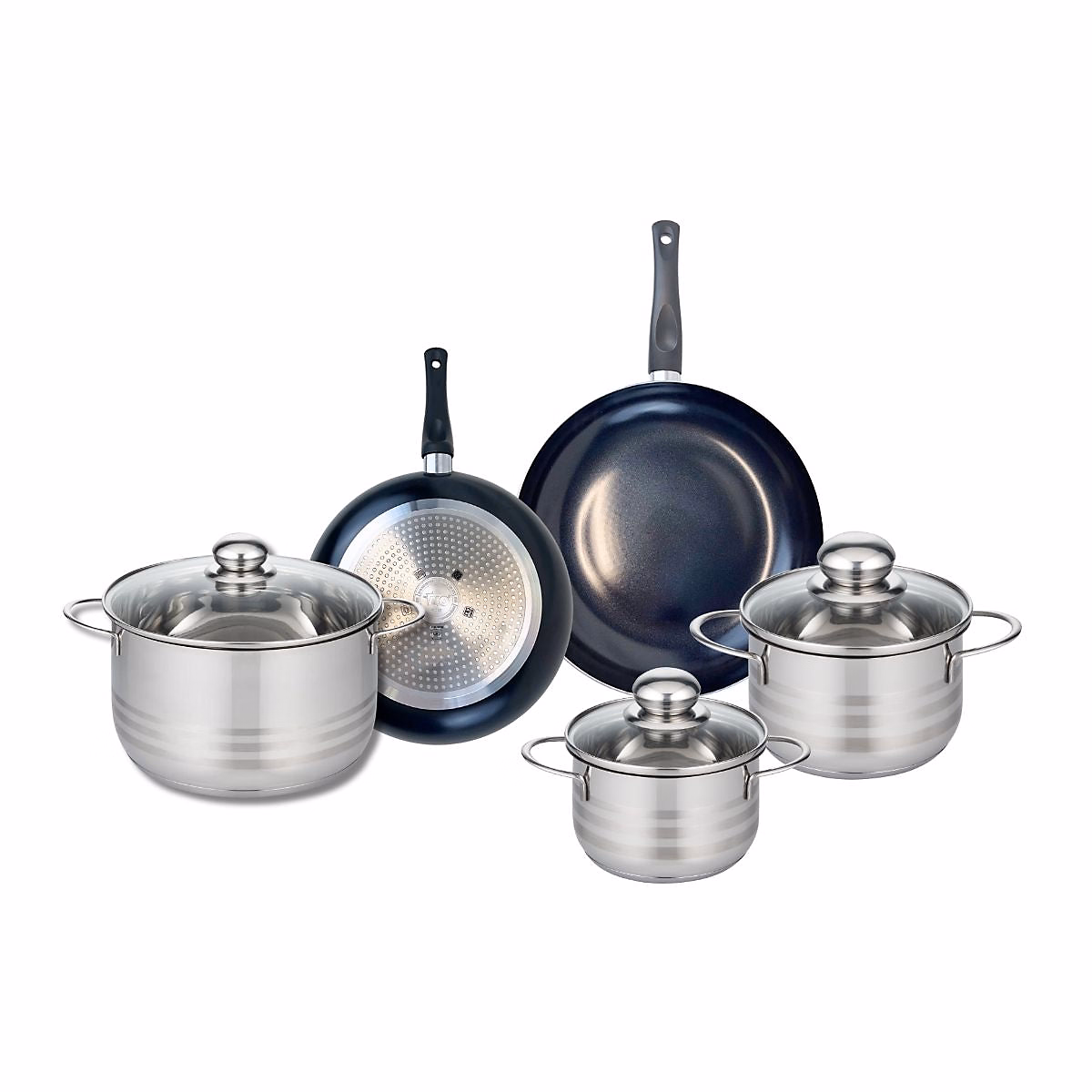 Ensemble de 2 Poêles de cuisson 20 et 24 cm et 3 faitouts 14 – 16 et 20 cm Elo Prima Brillant