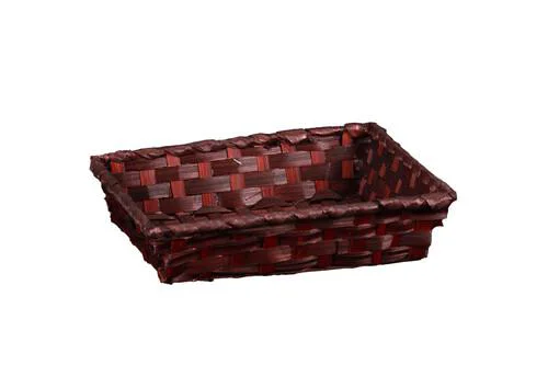 Corbeille Rihana rectangulaire en bambou chocolat Cav Service - 24 x 18 x 5 cm