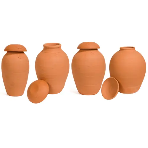 Ollas coloris orange en terre cuite - Poterie Jamet