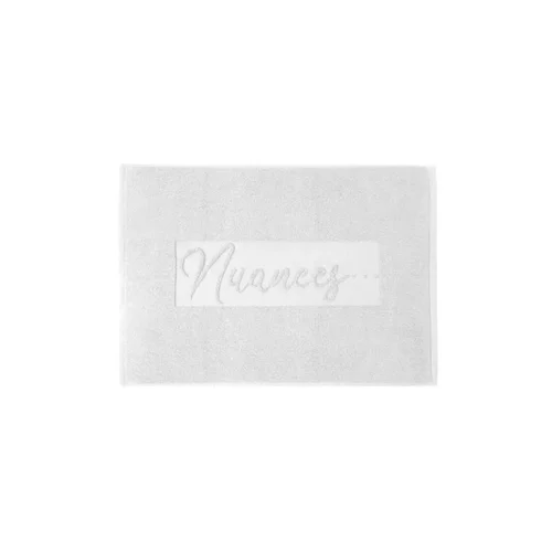 Tapis de bain coloris blanc 100% coton biologique Nuances - 50 x 70 cm