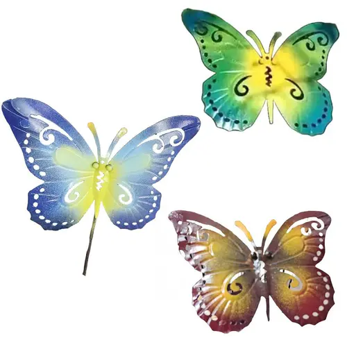 Décoration extérieure balancier papillon assortiment 3 couleurs - 120 cm