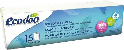 Paquets de mouchoirs 100% recyclés Ecodoo - 15 paquets