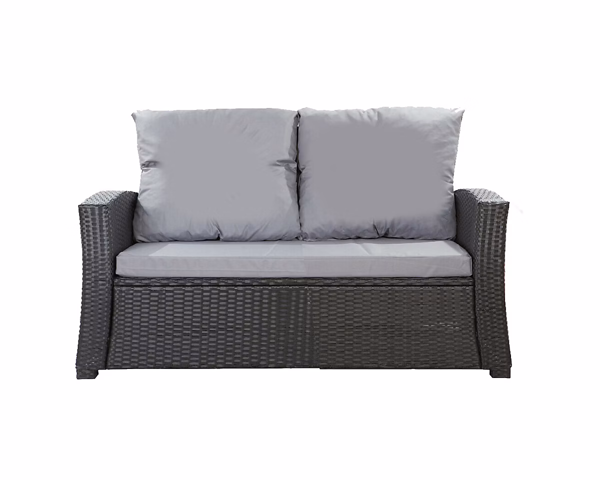 Coussins de canapé meubles de jardin en résine tressée Gris – Coussins balançoire 140 × 60 × 50cm Coussin de banc de jardin extérieur