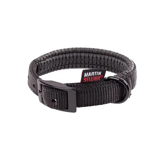 Collier droit Confort pour chien coloris noir - 1,6x35 cm