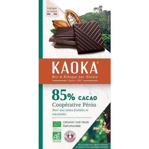 Chocolat noir 85 % cacao du Pérou bio - 100 g