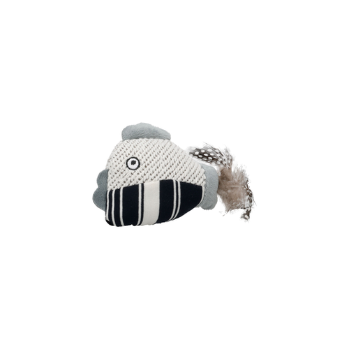 JOUET POUR CHAT 'ZWAWI' FLAMINGO™️ - TURBOT BLANC/NOIR - 15x8x4CM