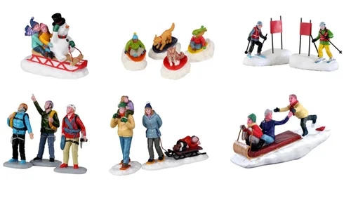 Scénette avec figurines pour village de Noël Lemax Vail village