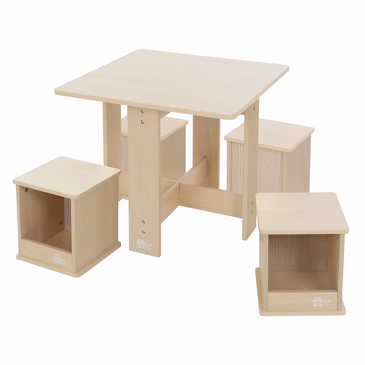 5 Pièces ensemble de meubles espace de rangement table à dessin 4 tabourets | Table