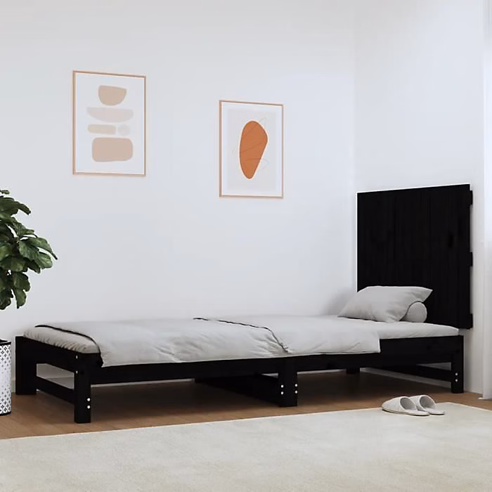 824857 vidaXL Tête de lit murale Noir 82 – 5 × 3 × 60 cm Bois massif de pin