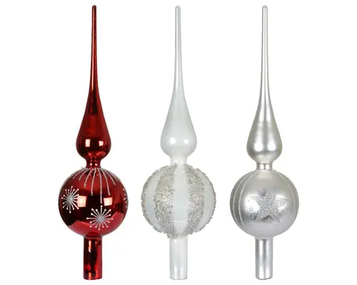Cimier en verre soufflé finition brillante, mate et paillettes - Ø 8 x H 31 cm