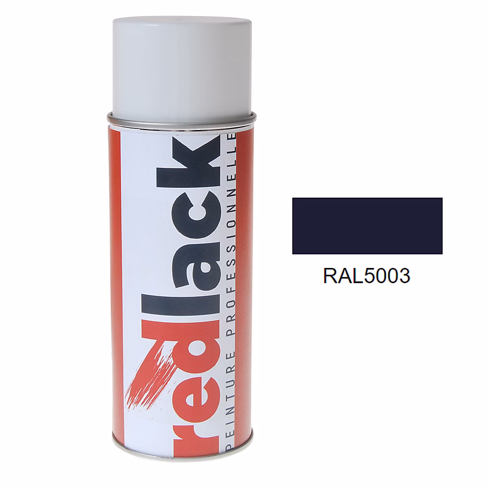 Bombe de peinture Aérosol – spray, 400ml, RAL 5003 Bleu saphir, Mat, multisupport, Redlack, RAL5003