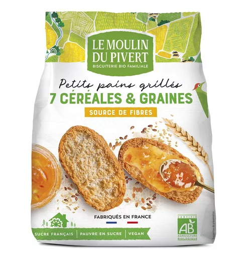 Petits pains grillés céréales et graines Bio - 225 g