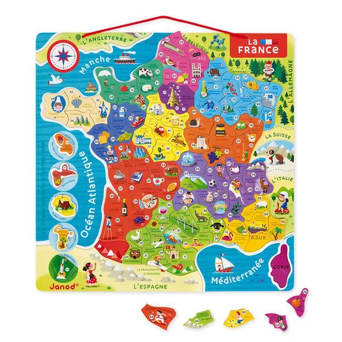 Puzzle France magnétique 36x36 cm 7-12 ans