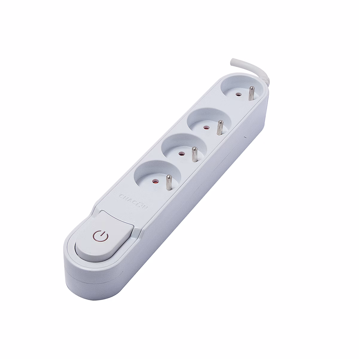 Bloc multiprise Design 4x16A 1 – 5 m, Blanc, Chacon