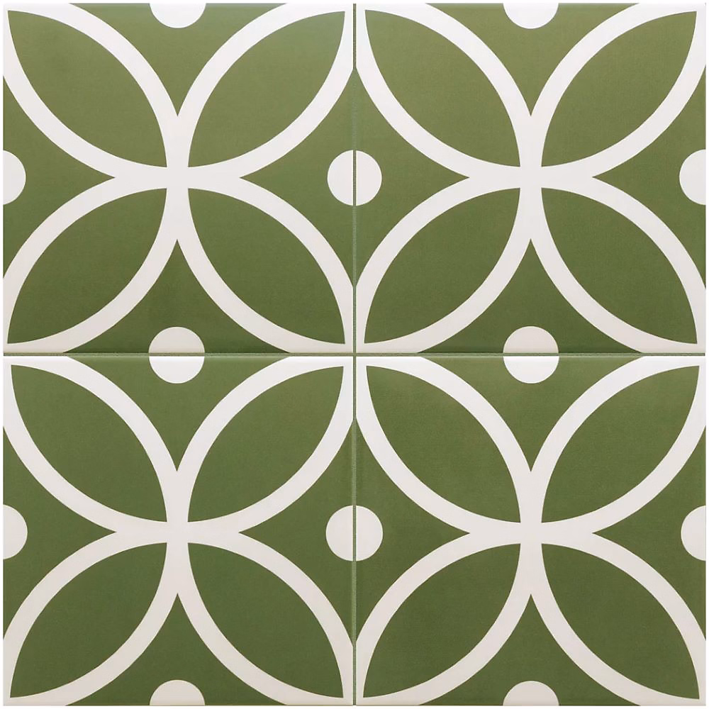 Carrelage Imitation Carreaux De Ciment 20 × 20 RIVOLI Bergen Verde – Les Carreaux de Jean