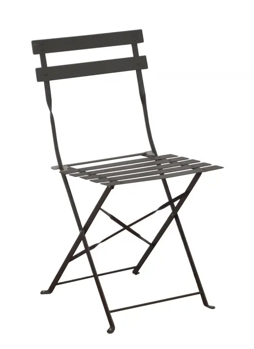 Chaise pliante métal, modèle Cuba, gris - PROLOISIRS