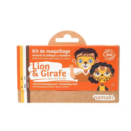 Kit de maquillage enfants bio lion et girafe Namaki Cosmetics - 3 couleurs