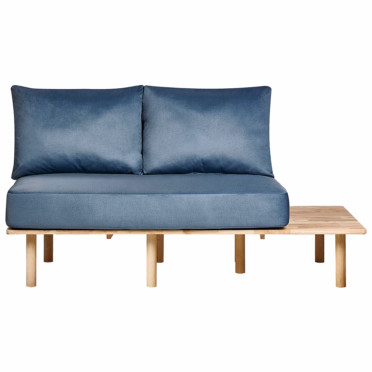 Canape droit BELIANI 2 places en polyester bleu 155 × 155 × 74 cm