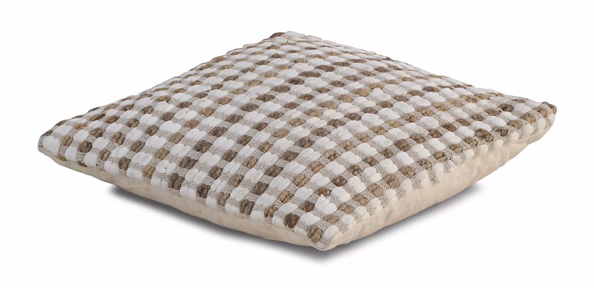 Coussin en coton et jute naturel 45 × 45 cm