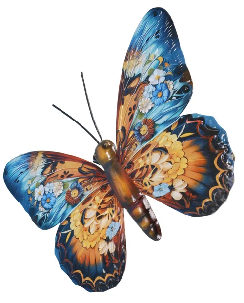 Papillon en métal multicolore Riviera décor A petit modèle - 23 cm