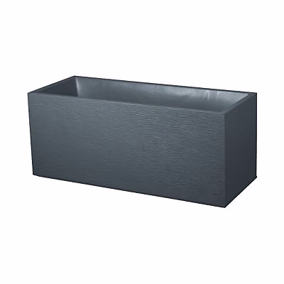 Jardinière polypropylène Eda Graphit anthracite 39 × 99 x h.43 cm