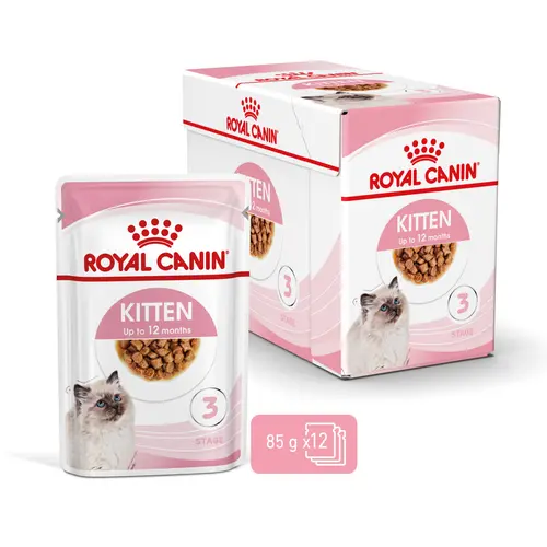 Pâtées pour chaton émincés en sauce Royal Canin Kitten - 12 x 85 g