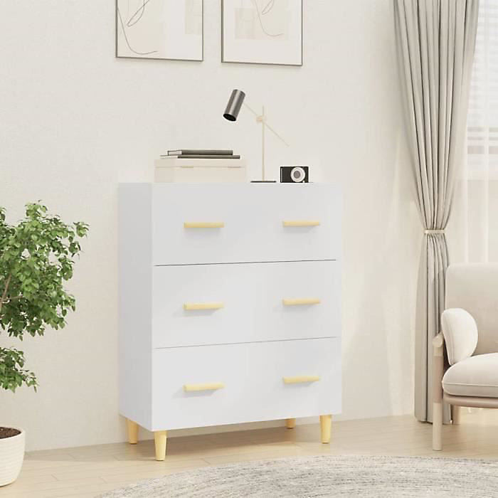 812150 vidaXL Buffet Blanc 70 × 34 × 90 cm Bois d'ingénierie