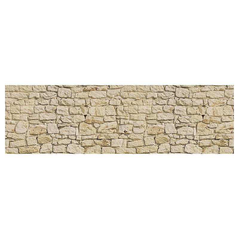 Brise vue imprimé PIERRES BEIGES – H.1.5 x L.5 m, 100% occultant, Made in France par Scenolia + kit de fixation offert