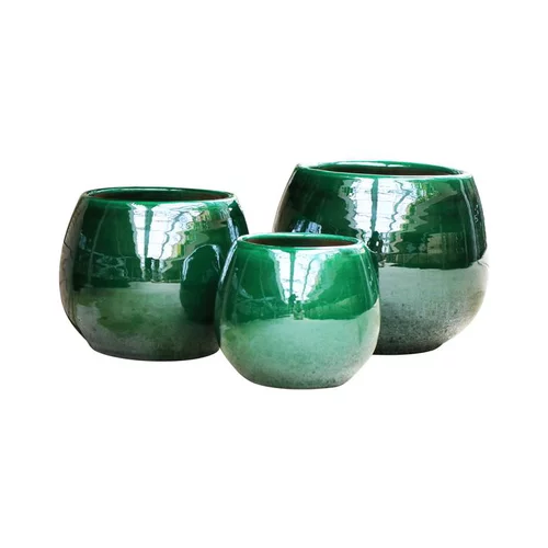 Pot en terre émaillée vert Jade Les Poteries d’Albi Cancale - Ø 14 x H 14 cm
